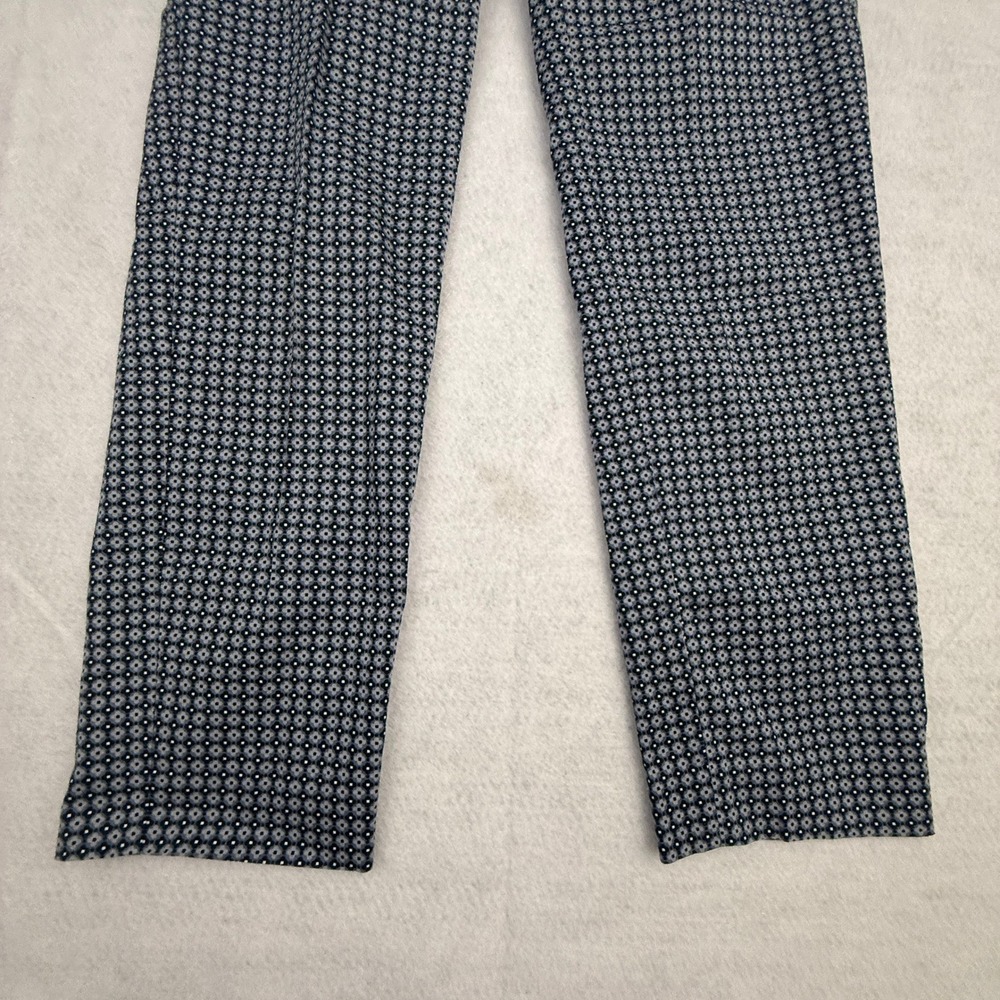 Ann Taylor Dress Pants Women 0 Navy Blue Pockets Geometric Career Ankle Cropped - Picture 12 of 13
